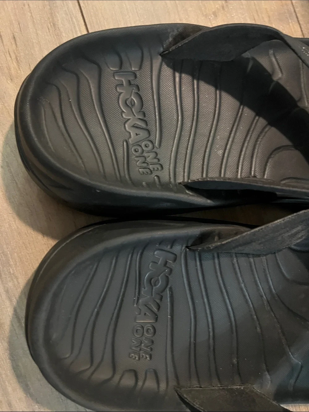 Hoka Men's Black Slip-On Flip Flops size 11.5